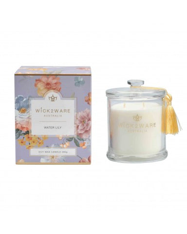 wick2ware Candle Jar 380g-Water Lily