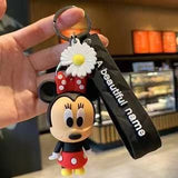 Keyring with silicone Micky, Minnie, Daisy or Donald