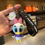 Keyring with silicone Micky, Minnie, Daisy or Donald