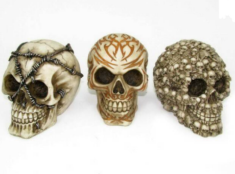 12CM SKULL HEAD 3 DIFFERENT DESIGNS AVAILABLE