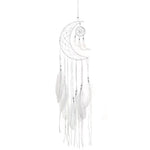 MOON SHAPE DREAMCATCHER WITH FEATHER