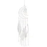 MOON SHAPE DREAMCATCHER WITH FEATHER