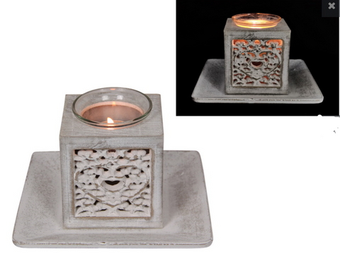 15CM DECOR HEART FILIGREE TEALIGHT HOLDER IN GIFT BOX