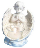 13CM KNEELING CHERUB TEALIGHT CANDLE HOLDER 3 DESIGNS AVAILABLE