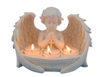 21CM PRAYING CHERUB WITH 3 TEALIGHT CANDLE HOLDER