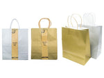 PACK OF 2 26.5 X 22 X 11.5CM CRAFT METALLIC LARGE BAGS - 2 Different Colours Available