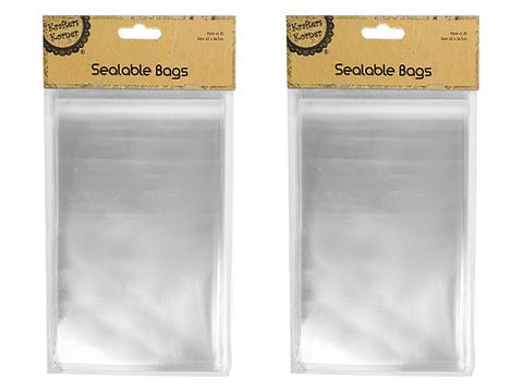 PACK OF 25 12 x 16.7CM SEALABLE CLEAR BAGS