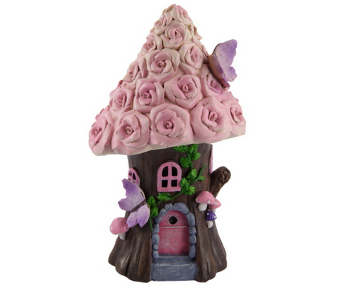 19CM FAIRY GARDEN ROSE HOUSE