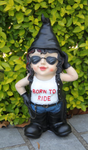 33CM BORN TO RIDE BIKER CHICK GNOME