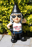 33CM BORN TO RIDE BIKER CHICK GNOME