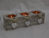 25CM HEART TRIPLE CANDLE HOLDER DÉCOR (GIFT BOX)