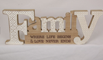 40CM MDF FAMILY/FRIEND DECOR SIGN 2 DIFFERENT AVAILABLE