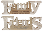 40CM MDF FAMILY/FRIEND DECOR SIGN 2 DIFFERENT AVAILABLE