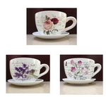 (PICK UP) ONLY-FLOWER POT CERAMIC CUP & SAUCER