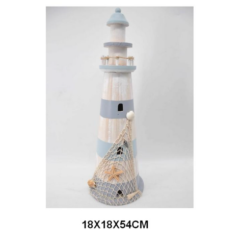 SEA-WOOD LIGHT HOUSE 18*18*54CM