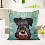 44CM Linen Cushion Covers with 6 available Deisigns with DOG -cushion inserts are not included