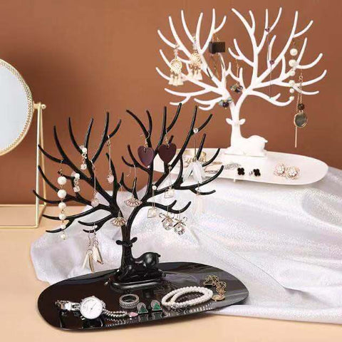 Plastic Deer Jewellery stand in black and white two colours