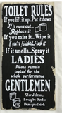 Toilet Rule Wooden Plaque 20*40CM with 2 available Colours