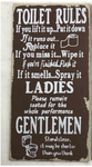 Toilet Rule Wooden Plaque 20*40CM with 2 available Colours